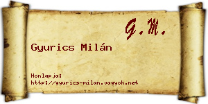 Gyurics Milán névjegykártya
