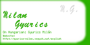 milan gyurics business card